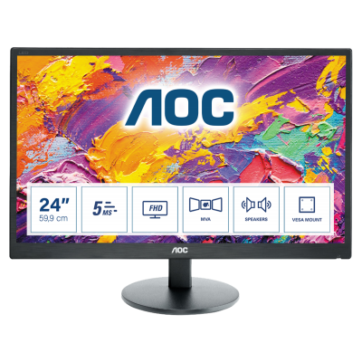 AOC M2470SWH LED display 61 cm (24") 1920 x 1080 Pixeles Full HD Negro