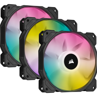 Corsair SP120 RGB ELITE Carcasa del ordenador Ventilador 12 cm Negro 3 pieza(s)