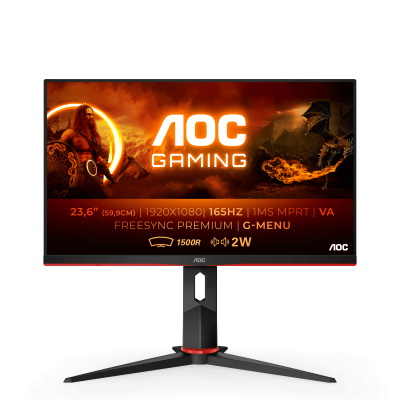 Monitor AOC ocasión M2060PW / 19.5 pulg. Full Hd / Altavoces integrados /  Ajustable en altura / Vga / Dvi / Negro