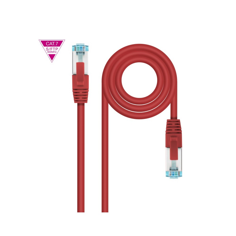 Nanocable Cable de Red Cat.7 600MHZ LSZH SFTP PIMF AWG26, Rojo, 1 m