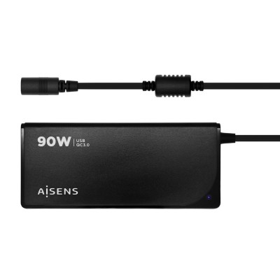 AISENS ASLC-90WAUTO-BK adaptador e inversor de corriente Interior 90 W Neg