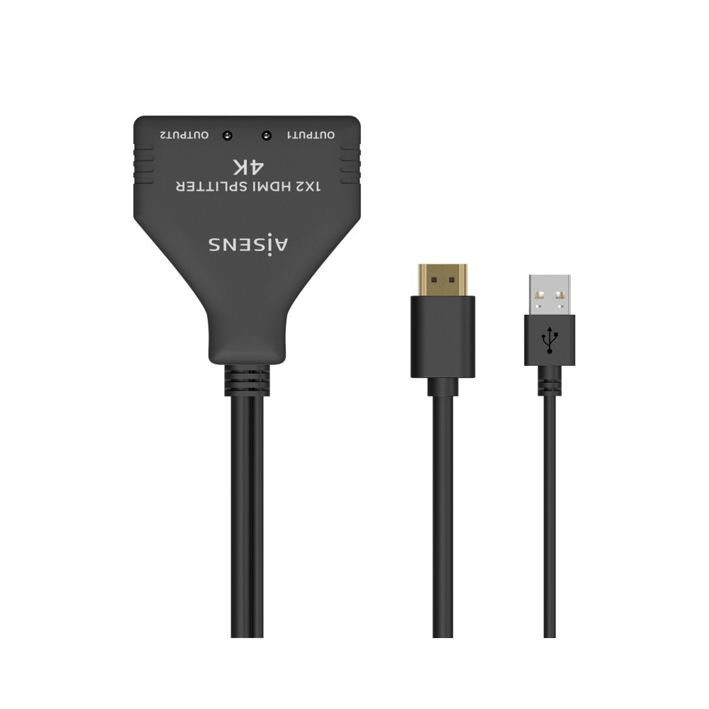 AISENS HDMI Duplicador 4K@30HZ 1×2 con Alimentación USB y Cable AISENS HDMI Duplicador 4K@30HZ 1×2 con Alimentación USB y Cable