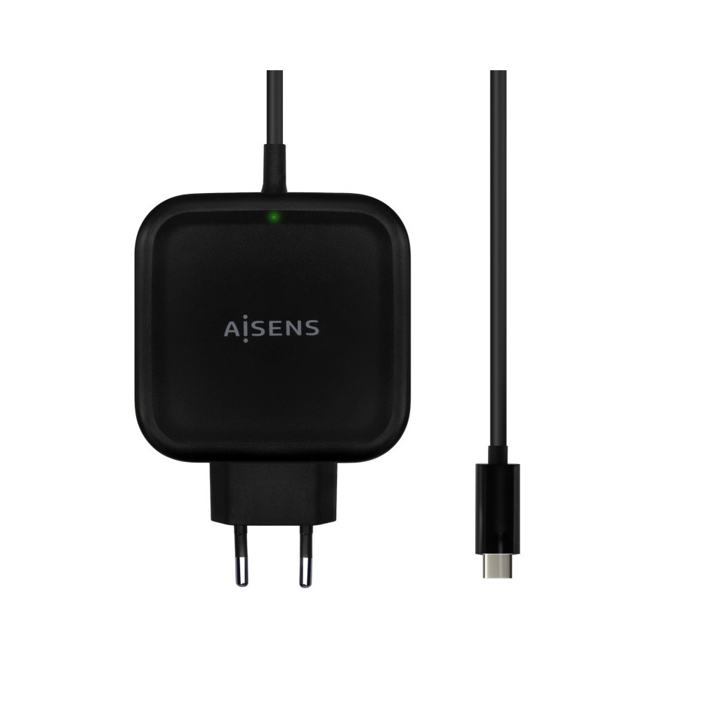 AISENS Cargador USB-C PD3.0 1 Puerto 1x USB-C 20 W, Negro