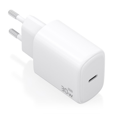 AISENS Cargador GaN 30W, 1xUSB-C PD3.0, Blanco
