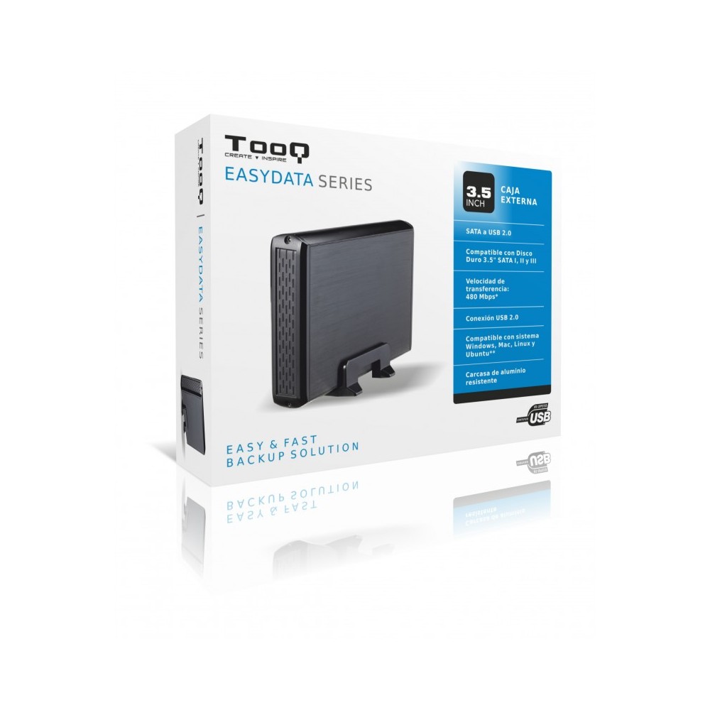 TooQ CAJA HDD 3,5" SATA A USB 2.0 NEGRA