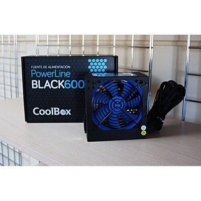 CoolBox Powerline Black 600 unidad de fuente de alimentación 600 W ATX Negro
