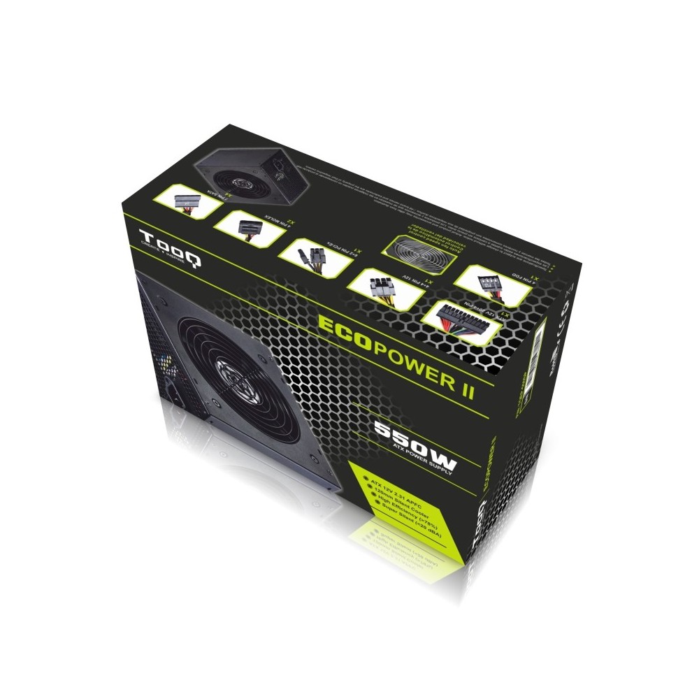 FUENTE ALIMENTACION 550W TOOQ PFC-ACTIVO 4SATA 12CM ATX - miniatura 2