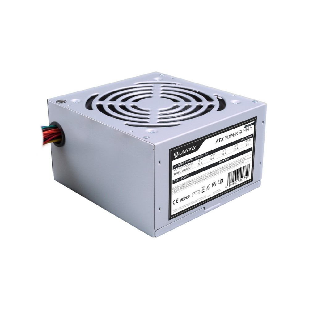 UNYKAch ATX 500W unidad de fuente de alimentación Plata