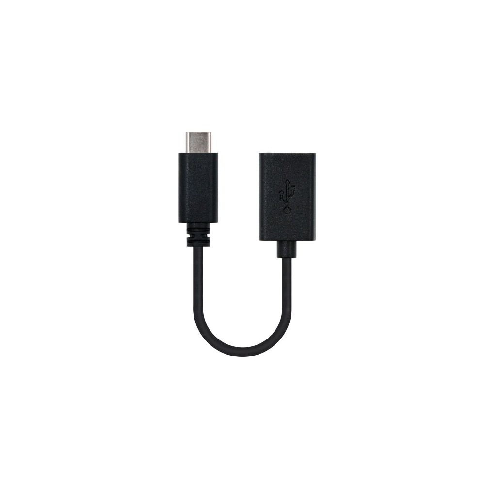 Nanocable Cable USB 3.1 Tipo C a USB Tipo A Macho/Hembra Negro