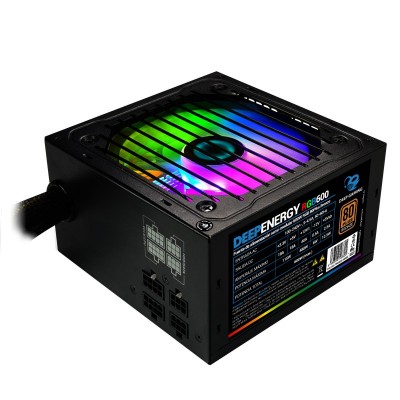 CoolBox DeepEnergy RGB600 unidad de fuente de alimentación 600 W ATX Negro